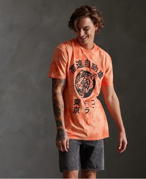 Superdry Tonal Tiedye Férfi Pólók Bordó | NJVWO6498